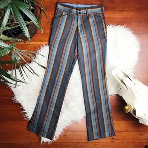 Sears 70s Rainbow Chords High Waist Bell Bottoms